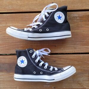 CONVERSE Black High-Top Sneakers, Women's Size 8